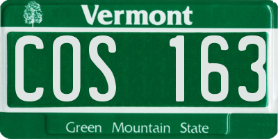 VT license plate COS163