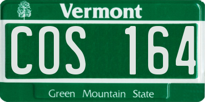 VT license plate COS164