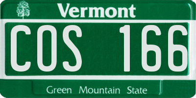 VT license plate COS166