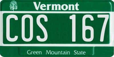 VT license plate COS167