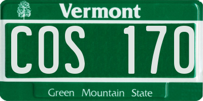 VT license plate COS170