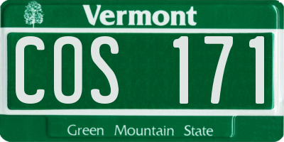 VT license plate COS171