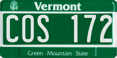VT license plate COS172