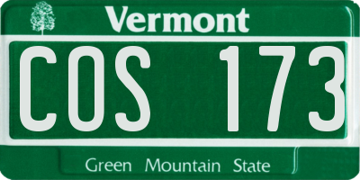 VT license plate COS173