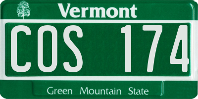 VT license plate COS174