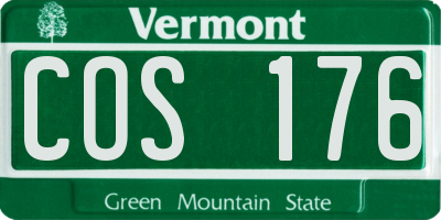 VT license plate COS176