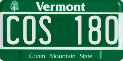 VT license plate COS180