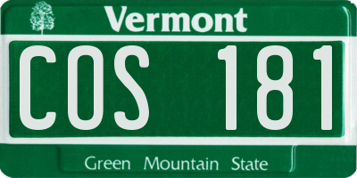 VT license plate COS181