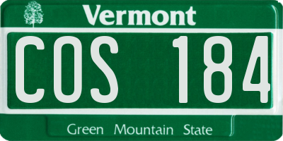 VT license plate COS184