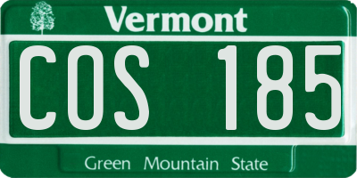 VT license plate COS185