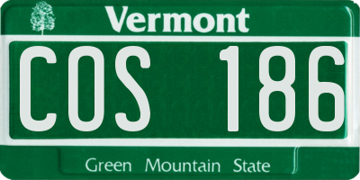 VT license plate COS186