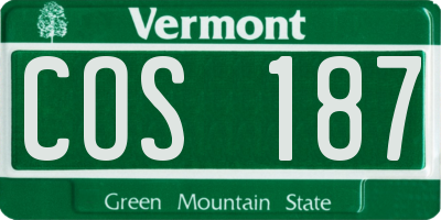 VT license plate COS187