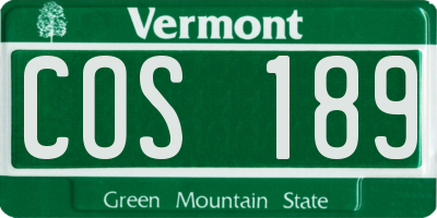 VT license plate COS189