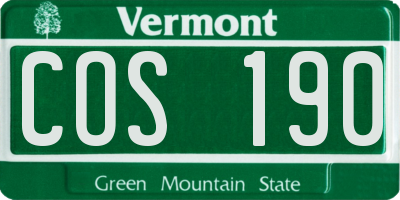 VT license plate COS190
