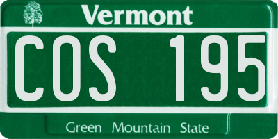 VT license plate COS195