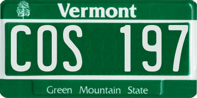 VT license plate COS197