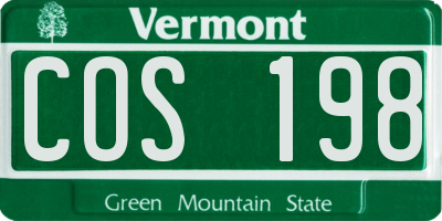 VT license plate COS198