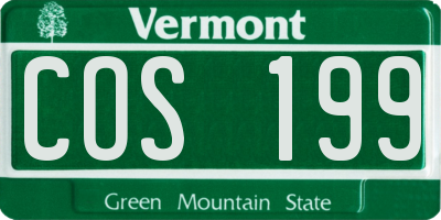 VT license plate COS199