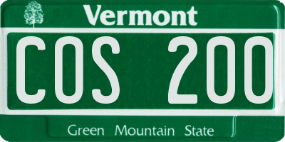 VT license plate COS200