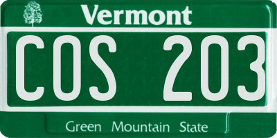 VT license plate COS203