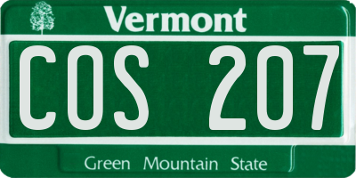 VT license plate COS207