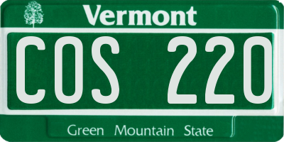 VT license plate COS220