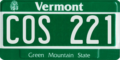 VT license plate COS221