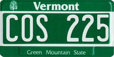VT license plate COS225