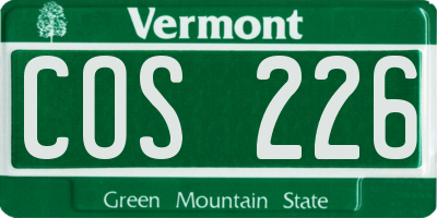 VT license plate COS226