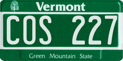 VT license plate COS227