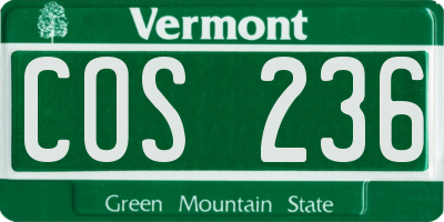 VT license plate COS236