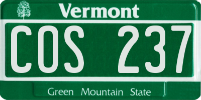 VT license plate COS237