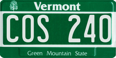 VT license plate COS240
