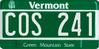 VT license plate COS241