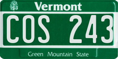 VT license plate COS243
