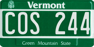 VT license plate COS244