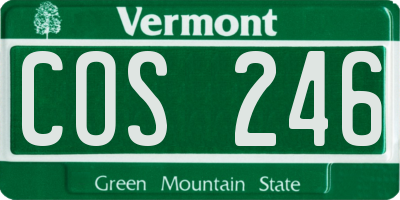 VT license plate COS246