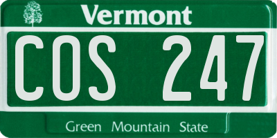 VT license plate COS247