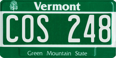 VT license plate COS248