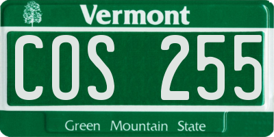VT license plate COS255