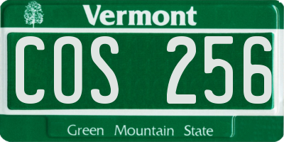 VT license plate COS256