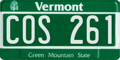 VT license plate COS261