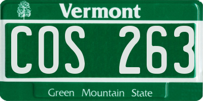 VT license plate COS263