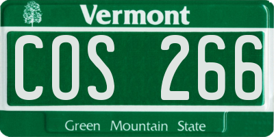 VT license plate COS266