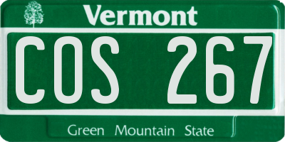 VT license plate COS267