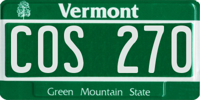 VT license plate COS270