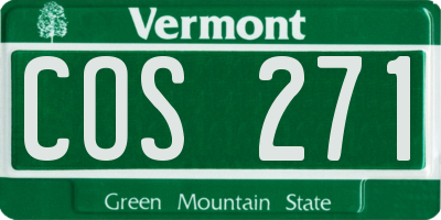 VT license plate COS271