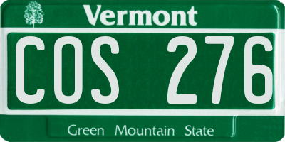 VT license plate COS276