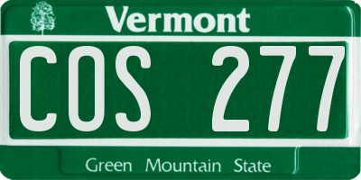 VT license plate COS277