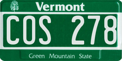 VT license plate COS278